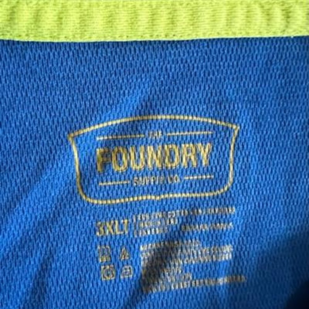 Men's shirt Foundry 3xlt royal blue and lime